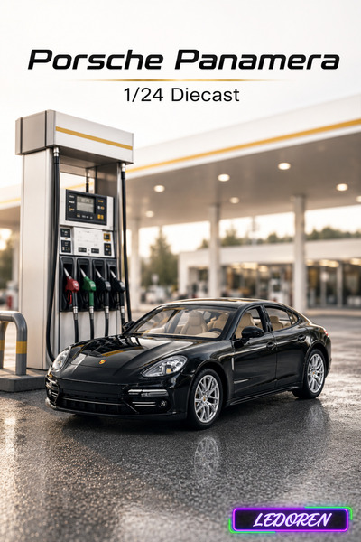 L'eDoren Black Color Porsche Panamera 1/24 Diecast Collectible Model Car