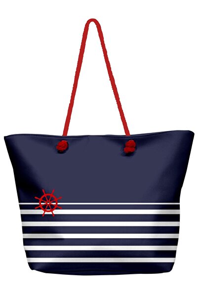 Miami Beach Digital Printed Large Size Lined Women's Sports Beach Bag with Ro...