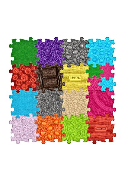Muffik XXL Set · 105x105 cm · 19’lu Büyük Boy Ortopedik Duyu Aktivite Matı | ...