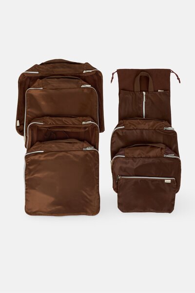 Luxe + Willow 9 Pieces Travel Packing Cube Set, Brown