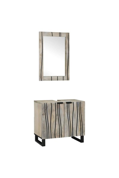 vidaxl Set de mobilier pentru baie cu raft 2 pcs Alb Lemn compozit