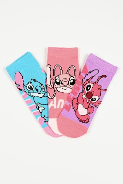 Disney Παιδικές Κάλτσες για Κορίτσι Stitch Χρώματος Πολύχρωμo EZO6018.PACK1