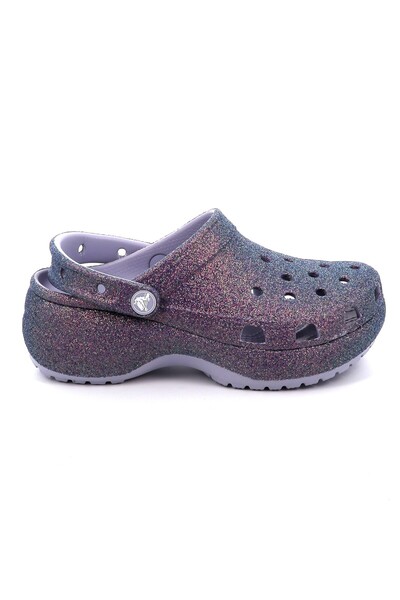 Crocs Γυναικείο Σαμπό Platform Irid Glitter Clog Ανατομικό Χρώματος Μωβ 21102...