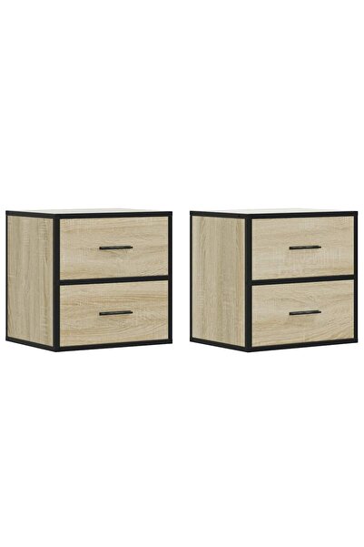 vidaxl Noptiere de perete, 2 buc., stejar sonoma, 40x31x39,5 cm