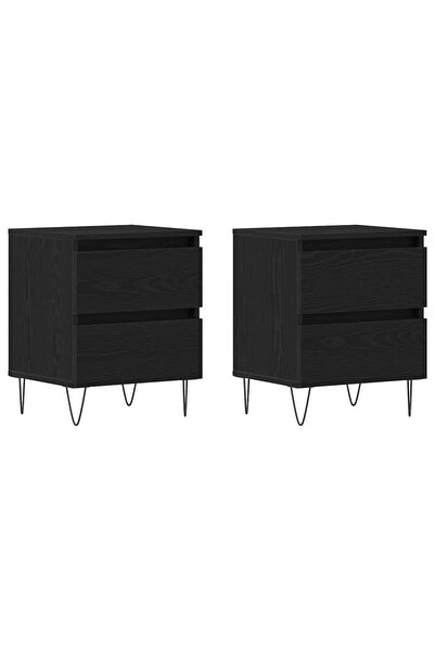vidaxl Dulap de noapte cu sertar 2 pcs Stejar negru 40 x 35 x 50 cm