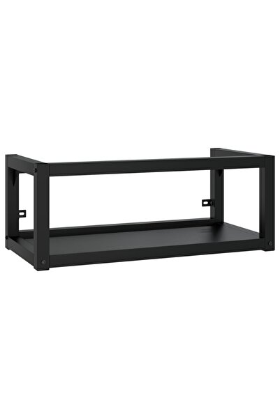 vidaxl Cadru chiuvetă de baie pentru perete, negru, 79x38x31 cm, fier