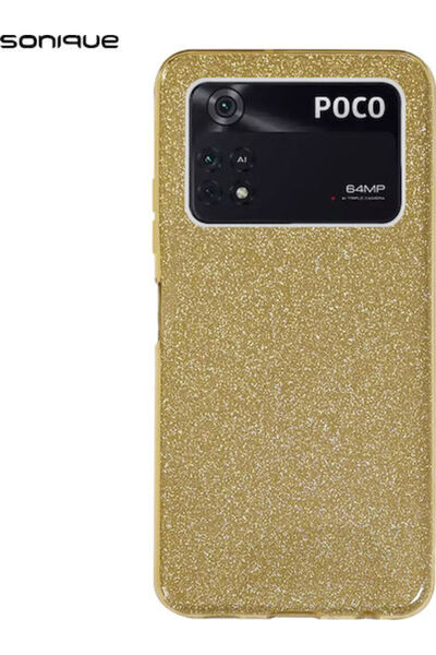 Other Sonique Γυαλιστερή Πίσω Θήκη Σιλικόνης Χρυσή (Xiaomi Poco M4 Pro 4G)