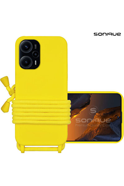 Other Sonique Πίσω Κάλυμμα Σιλικόνης 0.5mm με Λουράκι Κίτρινο (Poco F5 / Redm...