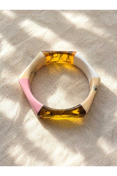 Mope Accessories Pastel Toned Modern Resin Bangle Bracelet