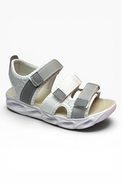 Cakgo Arzen Bebe 231-26 3 Sandale anatomice pentru copii cu velcro, alb gri 3...