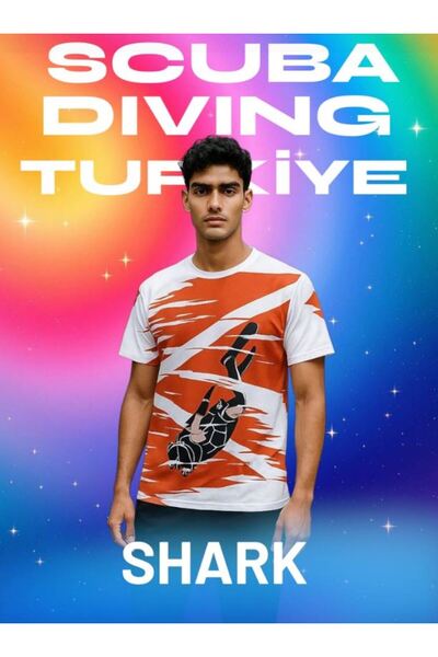 ScubaPromoTurkey Scuba Flag Shark Unisex Climacool Dryfit T-Shirt