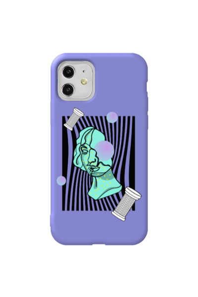 Other Apple iPhone 11 Columns Purple Colored Silicone TPU Θήκη