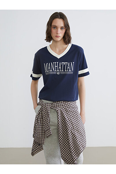 LC Waikiki RMZ GİYİM FARKIYA V Dikim Tricou de damă cu imprimeu și croială le...