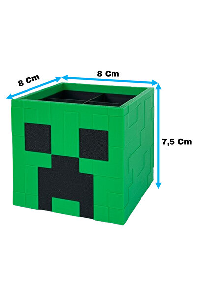 dys tasarım Minecraft Creeper Şeklinde Kalem Kutusu (4 Bölmeli)