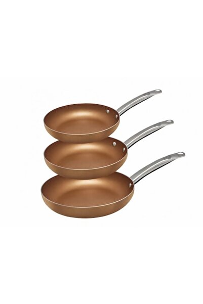 Pyrex Set of 3 pans, Cooper Style, 20/24/28 cm, Induction, Non-stick coating,...