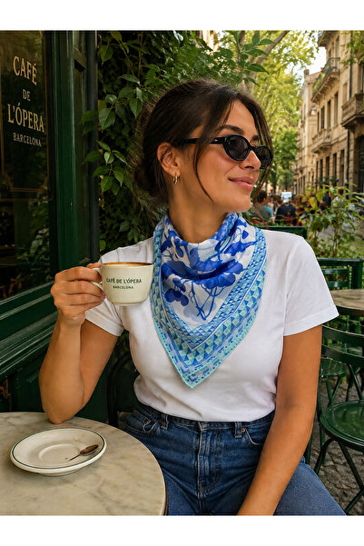 Bolder Silk Scarf Blue