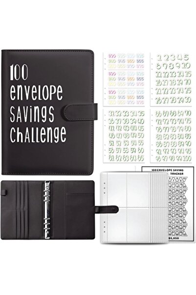 Arabest 100 Envelopes Challenge Budget Binder,A5 Money Saving Book with Card ...