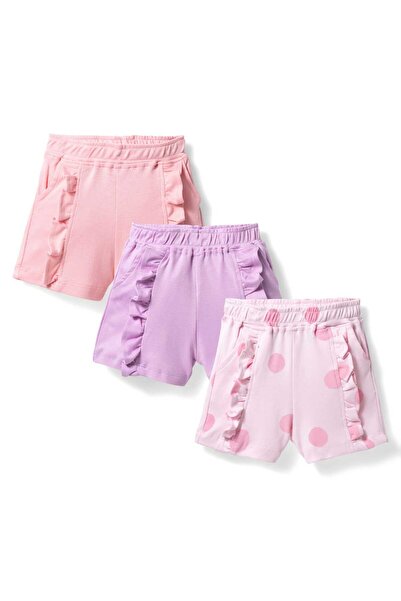 Bonfino 100% Cotton Shorts with Frill - Pack of 3 - Multicolor