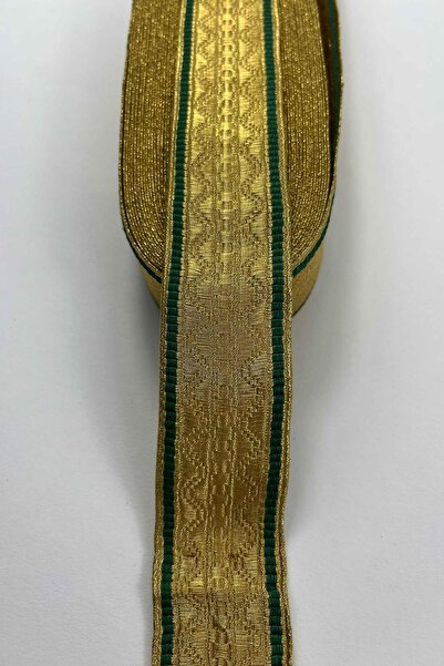 Hobigram Gold Yeşil Lunavera Simli Dekoratif Şerit Kurdele 1 Metre