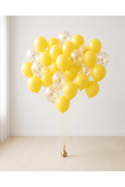Balonsan Transparent Yellow Balloon Bundle 20 Pieces