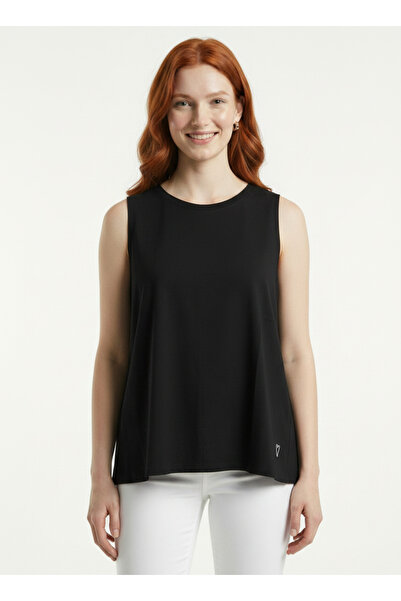Neden Tekstil Black Sleeveless Basic Women's Blouse