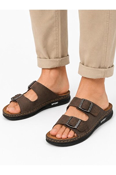 Foxter Men's Double Buckle Stylish Comfortable Daily Slippers