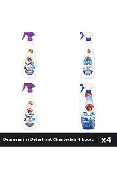 Chanteclair Set 4 Degresant Universal 600ml + Detartrant 625ml - Bicarbonat, ...