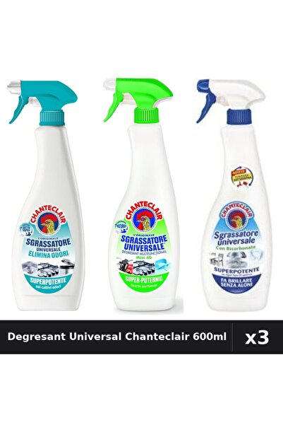 Chanteclair Set 3 Degresant Universal 600ml - Anti-Miros, Lămâie, Bicarbonat