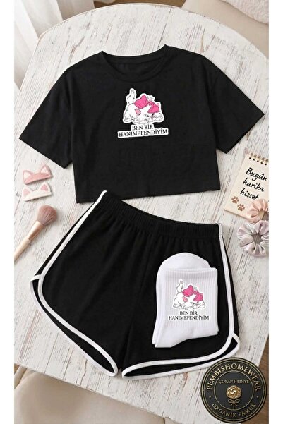 PEMBİŞ HOMEWEAR %100 Pamuklu Kadın Pijama Takımı | Çorap Hediyeli!