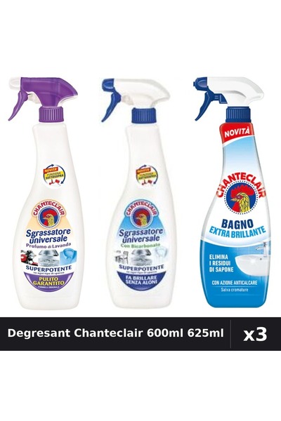Chanteclair Set 3 Degresant Universal 600ml + Anticalcar 625ml - Lavanda, Bic...