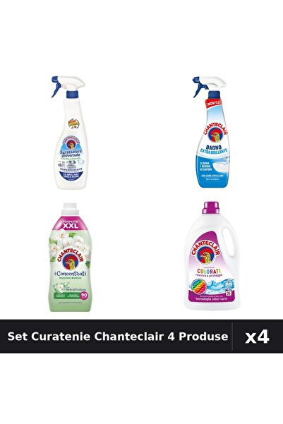 Chanteclair Set 4 Degresant și Detergent - Bicarbonat, Color, Mosc Alb, Stral...