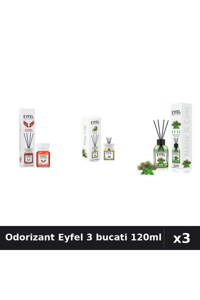 Eyfel Set 3 Odorizante Camera cu Betisoare - Red Dragon, Lacramioare, Pin Men...