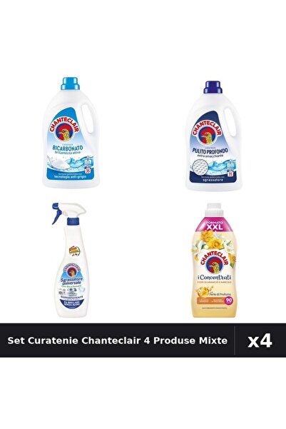 Chanteclair Set 4 Detergent și Balsam Rufe 1575ml 1800ml - Bicarbonat, Curata...