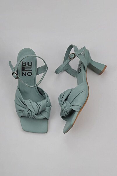 BUENO Shoes Yeşil Açık Deri Kadın Topuklu Sandalet 01wy6801