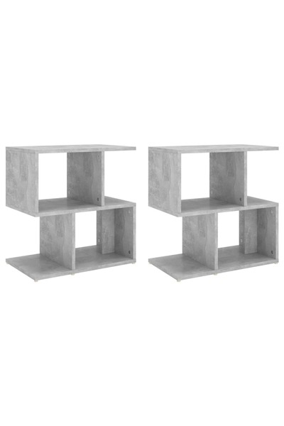 vidaxl Noptiere, 2 buc., gri beton, 50x30x51,5 cm, PAL