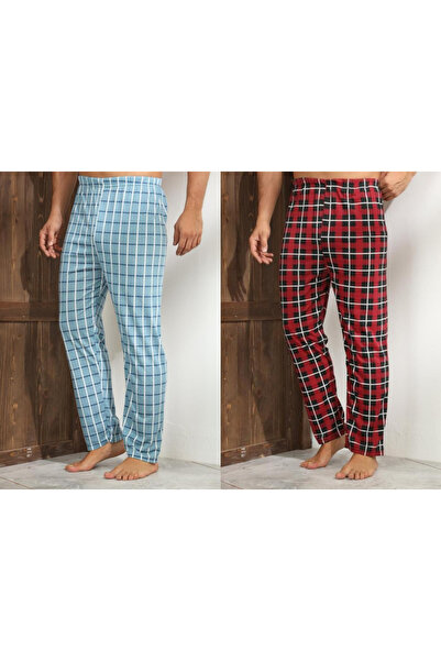 Serena Pantaloni de pijama barbat big size 2 piese/set - multicolor