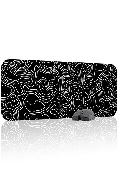 mousepad bastir Negru Alb 70x30 XL Fan Gaming Mouse Pad Bază anti-alunecare C...