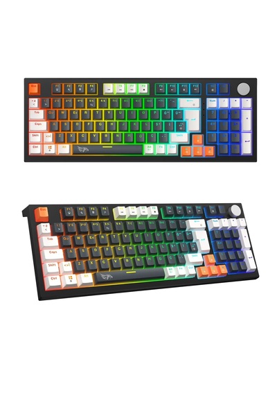 gameagle RGB Kablolu Mekanik Oyuncu Klavyesi Mavi Switch, Knob Kontrollü Ses ...