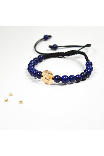 BLACK SWAN Bijoux Bratara reglabila cu snur si banut din aur 12 mm 14k "Te iu...