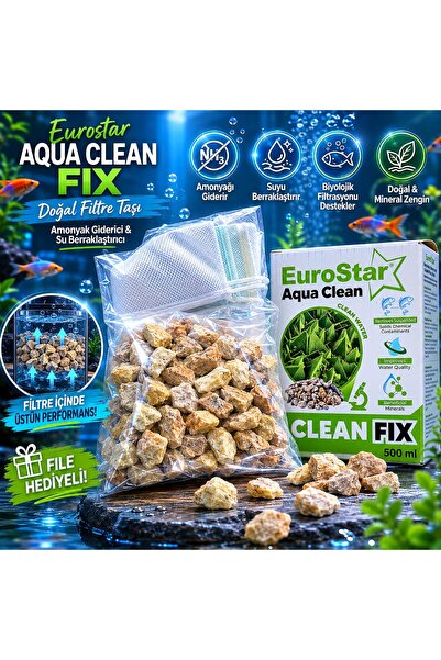 EuroStar Aqua Clean Fix 500 ML Doğal Filtre Taşı - Amonyak Giderici ve Su Ber...