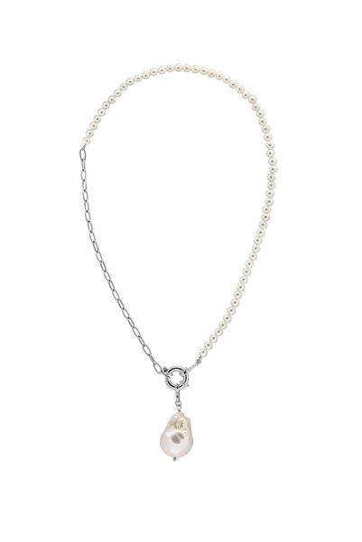 Lisa&Co. Silver Necklace Zoe Rhodium plated silver / Shellpearls / White