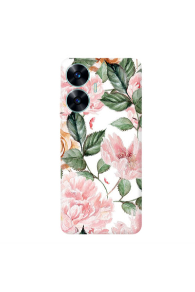 Other Realme C55 Pink rose and laves Transparent Silicone TPU Θήκη