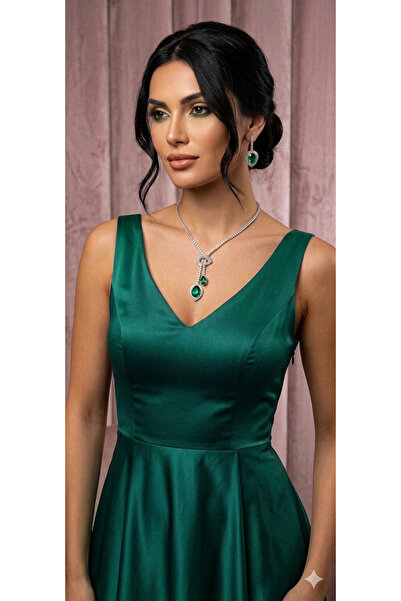 ROSALINDA Ikili Damla taşlı set yeşil taşlı