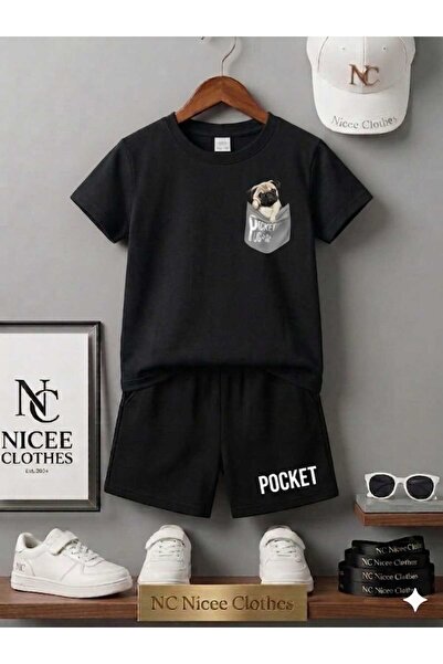 NC Nicee Clothes LETNJA DEČJA MAJICA I KRATKE HLAČE UNISEKS (OTISAK PSA NA DŽ...