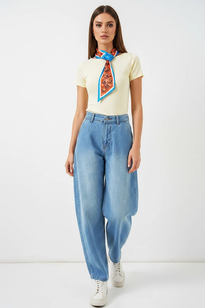 Şeker Portakalım Women's High Waist Baggy Cotton Light Blue Jeans