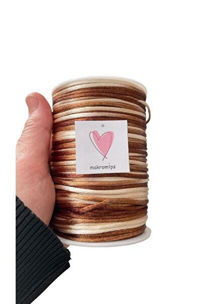 Makromİps 2 mm thick floss thread 1 bobine (100 yrd) ebruli rainbow multicolo...