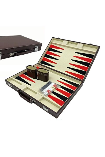 Ayawaska Backgammon Board Game, synthetic Leather case, foldable, brown, 5.5x...
