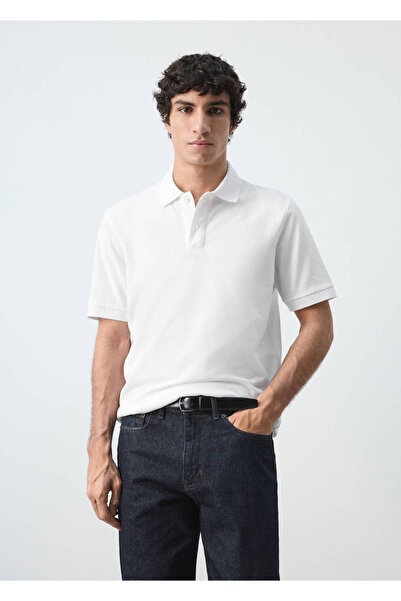 MANGO Man Regular kesim pamuklu pike polo gömlek