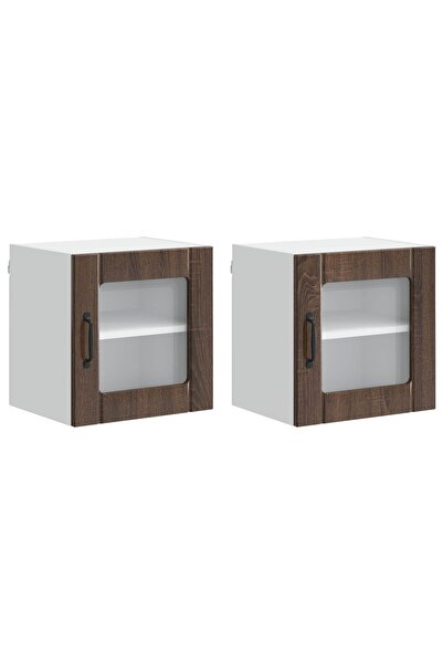 vidaxl Dulap de bucătărie 2 pcs Stejar închis 40 x 31 x 40 cm