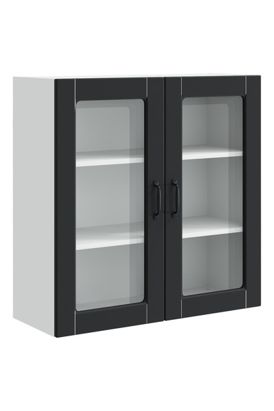 vidaxl Dulap de bucătărie cu raft Negru 80 x 31 x 80 cm Lemn compozit